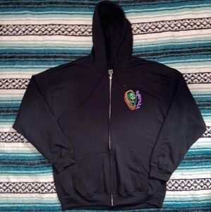 Embroidered skate zip up jacket